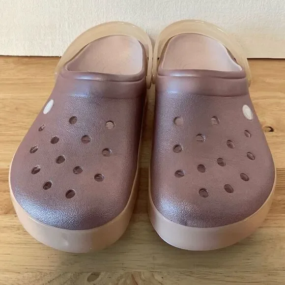 Crocs Crocband Unisex Ice Pop Metallic Pink Barbie Slip On Clogs Men-9/Women-11 - Picture 8 of 10